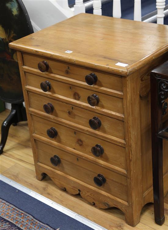 A pine faux drawer fronted box, H.84cm